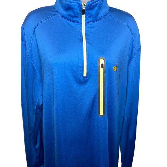 Masters Tech 1/4 Zip Pullover Mens Large Blue Long Sleeve Performance Golf - Picture 4 of 6